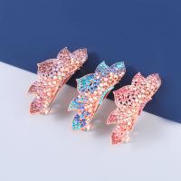 Hair Barrettes, Zinc Alloy, Lotus, fashion jewelry & for woman & with rhinestone 