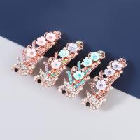 Hair Barrettes, Zinc Alloy, with Resin, fashion jewelry & for woman & with rhinestone 