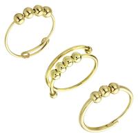 Messing Fingerring, 14 K vergoldet, drei Stücke & für Frau, goldfarben, 5mm, verkauft von setzen