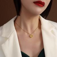 Collier de bijoux de titane, Acier titane, avec 5cm chaînes de rallonge, coeur, Placage, chaîne Rolo & pour femme, plus de couleurs à choisir Environ 40 cm, Vendu par PC