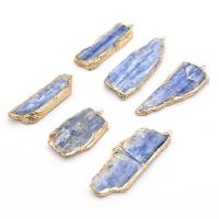 Kyanite Pendant, with Alloy, irregular, DIY, blue, 10x13- 