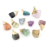 Natural Quartz Pendants, Ice Quartz Agate, with Alloy, irregular, DIY 