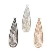 Cubic Zirconia Micro Pave Brass Pendant, Teardrop, micro pave cubic zirconia 