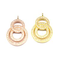 Cubic Zirconia Micro Pave Brass Pendant, Calabash, micro pave cubic zirconia 