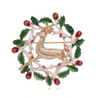 Broche Joyería Navidad, aleación de zinc, para mujer & esmalte & con diamantes de imitación, más colores para la opción, Vendido por UD