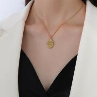 Collier de bijoux de titane, Acier titane, avec 5cm chaînes de rallonge, Plaqué or 18K, avec diagramme de l'œil & pour femme, doré Vendu par PC