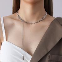 Collier de bijoux de titane, Acier titane, Placage, Double couche & pour femme, argent Vendu par PC