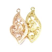 Cubic Zirconia Micro Pave Brass Pendant, Leaf, micro pave cubic zirconia 