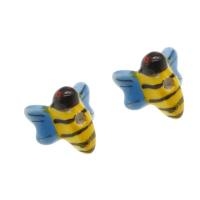 Animal Porcelain Beads, Bee, DIY, mixed colors 