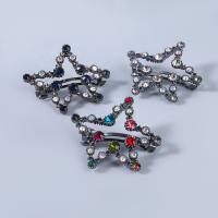 Hair Barrettes, Zinc Alloy, Star, fashion jewelry & for woman & with rhinestone 