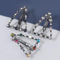 Hair Barrettes, Zinc Alloy, Triangle, fashion jewelry & for woman & with rhinestone 