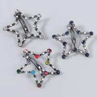 Hair Barrettes, Zinc Alloy, Star, fashion jewelry & for woman & with rhinestone 