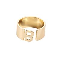 Messing Manschette Fingerring, Buchstabe B, plattiert, unisex, keine, 30mm, verkauft von PC