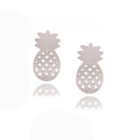 Pendientes de Perno de Aleación de Zinc, Piña, chapado, para mujer, más colores para la opción, 10mm, Vendido por Par