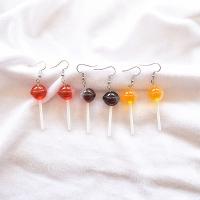 Resin Drop Earring, with Zinc Alloy, Lollipop & for woman 