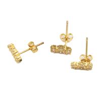 Cubic Zirconia Micro Pave Brass Earring, micro pave cubic zirconia & for woman, golden 