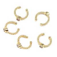 manchette de boucle d'oreille, laiton, pavé de micro zircon & pour femme, doré Vendu par paire