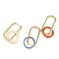 Huggie Hoop Drop Earring, Brass, Round, for woman & enamel 