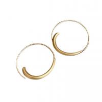 Brass Hoop Earring, gold color plated, for woman, golden 