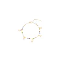 Bracelets de cristal, laiton, avec cristal, avec 5cm chaînes de rallonge, Placage de couleur d'or, pour femme, Or, 5mm Environ 16 cm, Vendu par PC