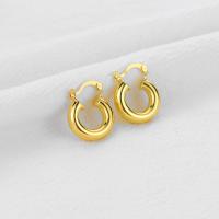 Brass Hoop Earring, plated, Unisex, golden 