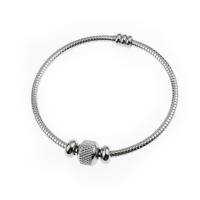 Bracelet en acier inoxydable, Acier inoxydable 304, Placage, unisexe, argent Vendu par PC