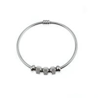 Bracelet en acier inoxydable, Acier inoxydable 304, avec Aimant, Placage, unisexe, argent Vendu par PC