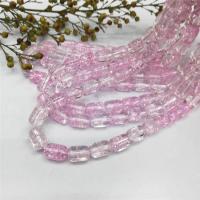 Fashion Crystal Beads, Drum, polished, crackle, Lt Rose cm 