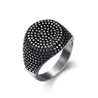 316L Stainless Steel Finger Ring, polished & blacken, original color 