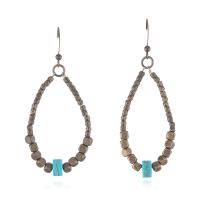 Turquoise Zinc Alloy Earring, with turquoise, fashion jewelry & for woman 