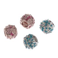 Enamel Zinc Alloy European Beads, Round, DIY & with rhinestone 