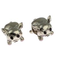 Enamel Zinc Alloy European Beads, Pig, DIY, silver color 