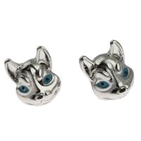 Enamel Zinc Alloy European Beads, Animal, DIY, silver color 