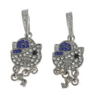 Zinc Alloy Rhinestone Pendants, with rhinestone, mixed colors 