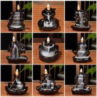 Incense Smoke Flow Backflow Holder Ceramic Incense Burner, Porcelain, plated, for home and office & durable 