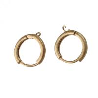 Brass Huggie Hoop Earring Finding, Round, original color 