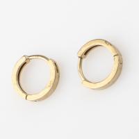 Brass Huggie Hoop Earring, Round, for woman, original color 