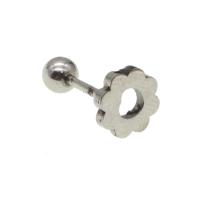 Edelstahl Ohrpiercing Schmuck, Blume, für Frau, originale Farbe, 12x7x7mm, verkauft von PC