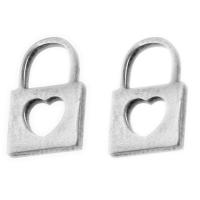 Stainless Steel Pendants, Lock, with heart pattern, original color 