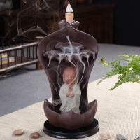 Incense Smoke Flow Backflow Holder Ceramic Incense Burner, Purple Clay, plated, for home and office & durable 