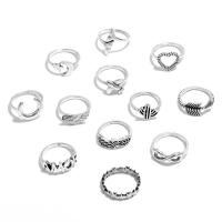 Zink-Legierung Ring Set, Zinklegierung, plattiert, 12 Stück & Modeschmuck & für Frau, verkauft von setzen