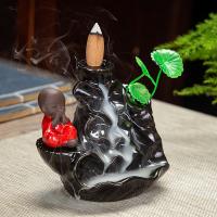 Incense Smoke Flow Backflow Holder Ceramic Incense Burner, Purple Clay, plated, for home and office & durable 