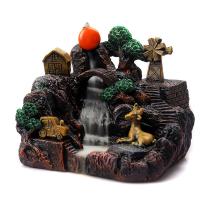 Incense Smoke Flow Backflow Holder Ceramic Incense Burner, Resin, plated, for home and office & durable 