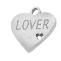 pendentifs de cœur en inox , acier inoxydable, coeur, couleur originale Vendu par PC