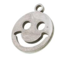 Stainless Steel Pendants, Smiling Face, original color 