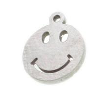 Stainless Steel Pendants, Smiling Face, original color 