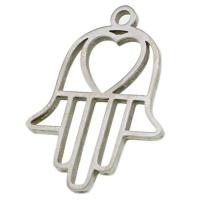 Stainless Steel Pendants, Hand, with heart pattern, original color 