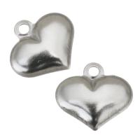 Stainless Steel Heart Pendants, DIY, original color Approx 1mm 