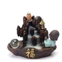 Incense Smoke Flow Backflow Holder Ceramic Incense Burner, Resin, plated, for home and office & durable 