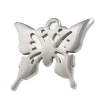 Pendentifs d'animaux en acier inoxydable , papillon, couleur originale Vendu par PC